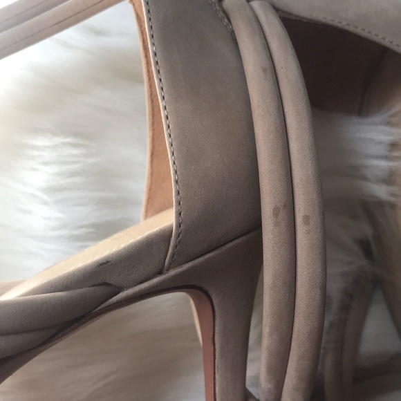 SCHUTZ Glassy Tan Strappy Suede Sandals Heels - Picture 8 of 8